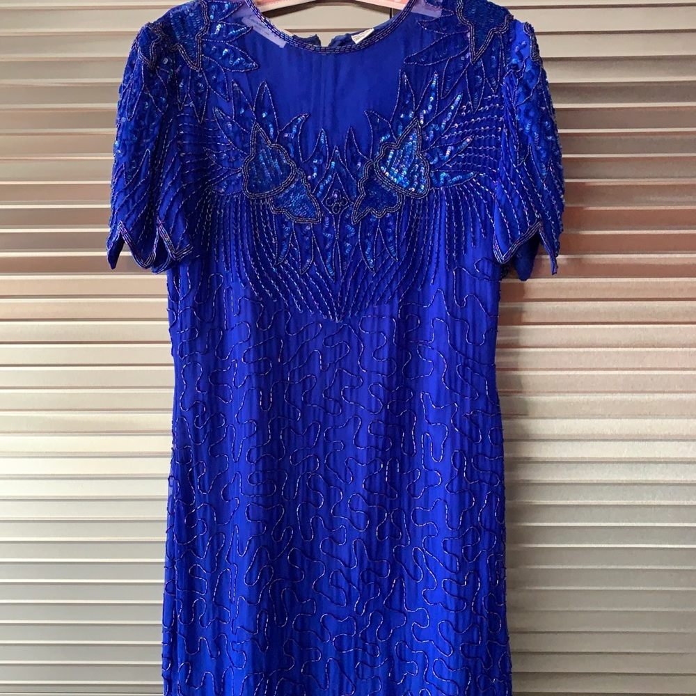 Lawrence Kozar New York royal blue dress
